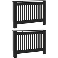 Radiator Cover 2 pcs Black 112x19x81.5cm Engineered Wood CFW332070