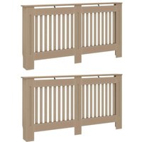 Radiator Cover 2 pcs Brown 152x19x81.5cm Engineered Wood CFW815338