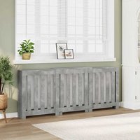 Radiator Cover Concrete Grey 205x21.5x83.5 cm Engineered Wood Vidaxl