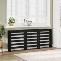 Radiator Cover Black 205x21.5x83.5 cm Engineered Wood Vidaxl