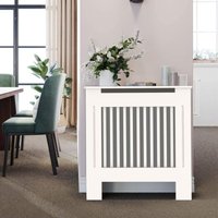 Radiator Cover MDF Wood White Vertical Slat Living Room Bedroom Hallway Cabinet Modern Design