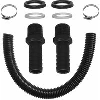 Gotrays - Rainwater Collector Connection Hose, Including 2 Hose Sockets with Locknut - Rain Barrel Connection Kit, 50cm, 25mm