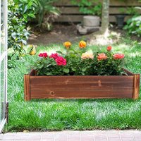 Raised Wooden Vegetable Bed Planter Trough Garden Planter Flower Bed Plant Pot