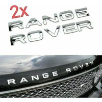 Range Rover Chrome Front Grille Emblem, Bonnet & Tailgate Script Emblem (2 Pack)