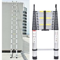 5M/16.5FT Telescopic Extension Alloy Step Ladder Folding Extension Extend Steps Multi Purpose Loft