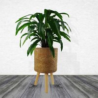 Rattan Effect Composite Planter with Stand