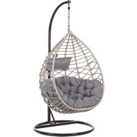 Beliani - Boho Grey Rattan Hanging Chair Indoor-Outdoor Wicker Basket Arsita