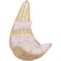 Beliani - Boho Wicker Hanging Chair Swing Seat without Stand Beige pe Rattan Atri