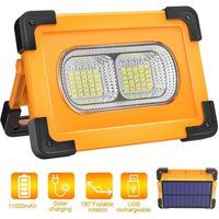 Rechargeable led Floodlight 100W Construction Site Lamp Portable led Floodlight with Solar Panel 4 Modes Super Bright Work Light with 10000mAh