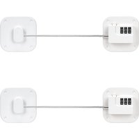 Tinor - Refrigerator Lock with Child Safety Code Window Lock with Adhesive for Locking Doors Cupboards Cabinets 2 Pieces White