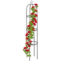 Relaxdays - Garden Obelisk, 190 x 40 cm, Support for Climbing Plants, Metal, Free-Standing, Rose Cage, Black