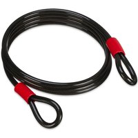 Relaxdays Lock Cable 3m, Coathed Steel Cable with Eyelets, 12 mm, Bike, Motorbike, Garden Furniture, Black