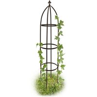 Relaxdays - Metal Obelisk, 190 cm, Trellis for Climbing Plants, Support for Flowers and Vines, Brown