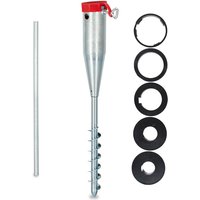 Relaxdays - Parasol Ground Anchor, Screw-in, Adaptor 25 - 55 mm, Umbrella Holder, Screw-in Spike,Galvanized Steel, Silver