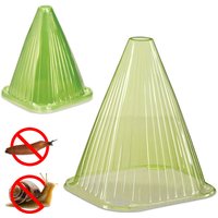 Relaxdays - Plant Cloche, Set of 12, Seedling Cover, Snail and Frost Protection, hwd: 22 x 19 x 19 cm, Garden, pvc, Green
