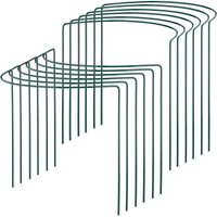 Relaxdays - plant support, pack of 12, garden stakes for climbing plants, rose trellis, tomatoes, steel, dark green
