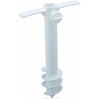Relaxdays - Parasol Screw with Handle, Meadow and Beach, Stable Fix, Spike for Twisting in, Plastic, 37.5x23.5 x7.5cm, White