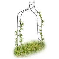 Relaxdays - Romantic Deco Rose Arch, Growth Support For Climbing Plants, Metal, 255 x 140 x 38 cm, Dark Green