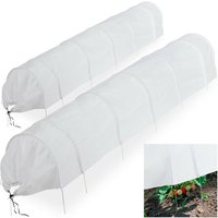 Relaxdays - Grow Tunnels, Set of 2, 3.4 m Long, Plastic Greenhouse, Polytunnel, Plant and Seedling Protection, Cloche, Clear