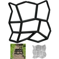 Relaxdays Concrete Mould, Irregular Shape, Cement Cast, Frame, Pavement Stone, Patio, Plaster, HxWxD: 3.5x35x35cm, Black