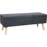 Relaxdays storage bench, upholstered, faux leather, wood, HWD: 40 x 110 x 40 cm, hallway, bedroom, black