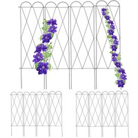 Relaxdays - trellis panels, set of 3 metal garden screens, 127 cm high, for climbing plants, decorative fencing, red-brown