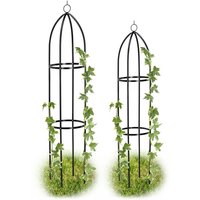 Relaxdays - Trellis Tower Set of 2, Freestanding, Growth Support For Roses, Climbing Plants, Weatherproof, h: 139 x 149 cm, Black