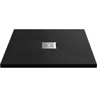 800mm Premium Slimline Square Shower Tray - Slate Black