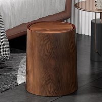 Retro Chinese Style Double Trash Can with Wood Effect - 12L Large Capacity Trash Can for Living Room, Kitchen, Indoor Home, 2025 New Model