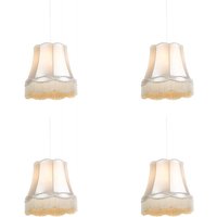 Set of 4 Retro Pendant Lights Cream 45 cm - Granny