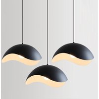 Vintage Industrial Ceiling Pendant Light Fixtures Adjustable Hanging Lamp Black Metal Chandelier Lampshade Ø30CM 3Pcs