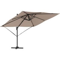 Roma Parasol Taupe 286 x 285 x 265 cm Polyester and Aluminium CFW288500
