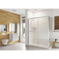 Roman Showering - Roman Haven 6 Sliding Shower Door with Optional Side Panel Chrome Made in the uk, 1200-With Side Panel