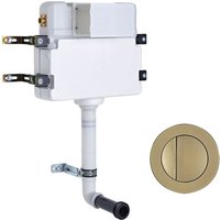 In Wall Concealed Cistern and Round brushed brass Dual Flush Button - Roper Rhodes