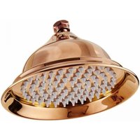 (Rose Gold) Retro Shower Head, Antique Round Rain Shower Head, Trumpet Shower Head