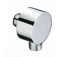 Cyslmuk - Round Pipe Fitting - Chrome Wall Connection Elbow - Brass - Universal - 1/2' Connection