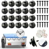 Round tarpaulin hooks including screws 20 pieces Round buttons (20 pieces) for trailer net and trailer tarpaulin Trailer hooks made of hard plastic