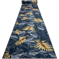 Runner anti-slip LOTUS FERNS 45270 Leaves grey / gold WASHABLE 80cm grey 80x550 cm