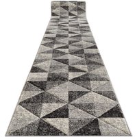 Rugsx - Runner feel 5672/16811 triangles grey / anthracite / cream 100 cm grey 100x460 cm