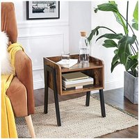 Rustic Mahogany Side Table With Storage Compartment Rustic Mahogany Side Table With Storage Compartment