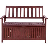 Garden Bench SOVANA 120 cm with Storage Acacia Wood Dark Red