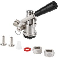 S-Type Coupler, Beer Keg Taps with Safety Pressure Relief Valve Beer Dispenser Keg Coupler S-Type System with Black Handle for Home Brewing System