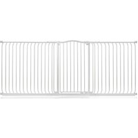 Safetots - Extra Tall Curved Top Safety Gate, 234cm - 243cm, Matt White, Extra Tall 100cm in Height, Pressure Fit Stair Gate