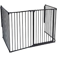 Safetots Extra Tall Multi Panel Fire Surround, 51cm Deep x 144cm Wide, Black, 105cm High, Baby and Toddler Fire Guard