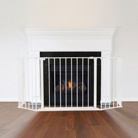 Safetots - Multi Panel Fire Surround, 69cm Deep x 118cm Wide, White, 70cm Tall, Child and Pet Safety, Baby and Toddler Fire Guard