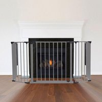 Safetots - Multi Panel Fire Surround, 62cm Deep x 104cm Wide, Grey, 70cm Tall, Child and Pet Safety, Baby and Toddler Fire Guard