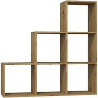 Salerno Modern bookshelf 115x115x30 Room divider Space-saving furniture 6 storage compartments