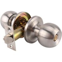 Satin chrome privacy doorknob set, tulip design door lock for interior doors with turn-lock mechanism