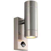 Saxby Lighting - Saxby Palin pir Outdoor Up Down Wall Lamp 2 Light Brushed Stainless Steel IP65