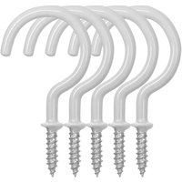 Tinor - Screw Hooks, 7.4cm / 2.9' Screw Ceiling Hanger Vinyl Coated for Indoor and Outdoor Use - White 20pcs